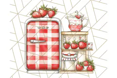 Cottagecore Strawberry Kitchen PNG Clipart, Retro Fruit Png Product Image 3