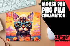 Cute Cat with Flowers Mouse Pad for Print PNG Product Image 1
