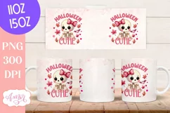 Halloween cutie mug wrap sublimation PNG, Pink Halloween mug Product Image 3