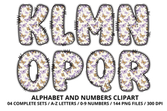 Enchanted Garden Patchwork Alphabet PNG Clipart 300 DPI Product Image 3