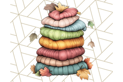 Fall Dinosaur PNG Clipart with Autumn Elements, Cute Dino Product Image 3