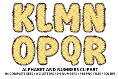 Daffodil Floral Patchwork Alphabet PNG Clipart 300 DPI Product Image 3