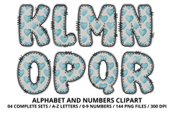 Blue Baby Shower Alphabet Clipart PNG 300 DPI Product Image 3