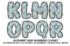 Blue Baby Shower Alphabet Clipart PNG 300 DPI Product Image 3