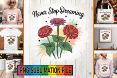 Bright Tote Bag Art Ideas PNG, Flowers Quote Product Image 1
