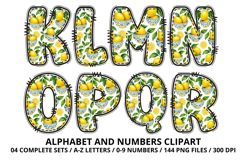 Mediterranean Lemon Alphabet PNG Summer Letters 300 DPI Product Image 3