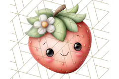 Fruit Doodles Clipart, Cute Cartoon Fruit PNG, Kawaii Food Product Image 3