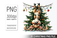 Cute Christmas Reindeer, Christmas Clipart PNG File Product Image 1