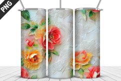 3D Flowers Tumbler Wrap | Sublimation Design | Tumble PNG Product Image 4