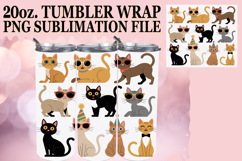 Bright Nights 20oz tumbler wrap, Funny Cat Product Image 1