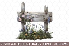 Watercolor Rustic Flowers Clipart Product Image 1