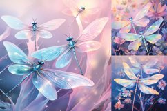 Dreamy pastel dragonfly printable digital papers Product Image 2