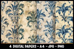 4 Vintage Digital Papers I Junk Journal Pages Product Image 1