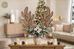 Reindeer Antler Plant Stake Laser Cut | Herb Label | SVG Product Image 2
