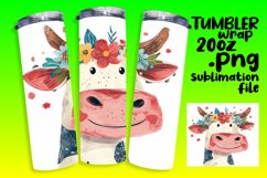 Amusing Farm Cow Watercolor Tumbler Wrap - 20oz Product Image 1