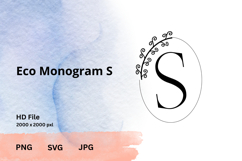 Eco Monogram Minimal Nature- Inspired Letter Set PNG SVG JPG Product Image 1