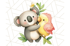 Cute Animal Friends Clipart PNG, Whimsical Spring Animal Duo Product Image 3