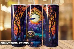 Stained Glass Halloween Tumbler 20 oz Skinny Tumbler Product Image 1