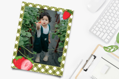 Editable Kids Strawberry Polaroid Frame Canva Template Product Image 4
