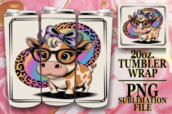 Serene days 20oz tumbler wrap, Cute Cow Product Image 1