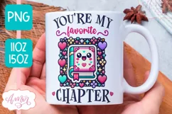 Valentines mug wrap PNG for book lovers, Book nerd mug Product Image 1