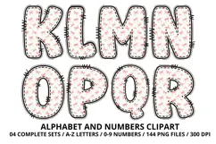Teddy Bear Girl Alphabet PNG - Letters & Number 300 DPI Product Image 3