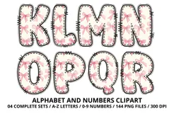 Bellerina Alphabet PNG Cute Ballet Letters Numbers 300 DPI Product Image 3