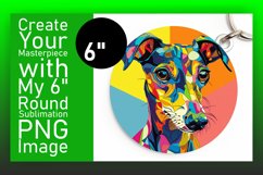 Striking Abstract Dog Round Design Keychain Product Image 1