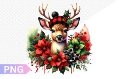 Christmas Deer Sublimation - Clipart PNG Design Product Image 1