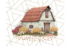 Vintage Cottagecore Barn PNG Clipart, Farmhouse Style Product Image 3