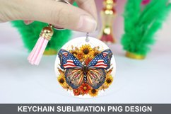 Butterfly And Sunflowers - Keychain Sublimation Design Product Image 1