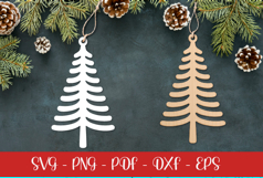 Christmas tree laser SVG PNG| Christmas ornament Product Image 1