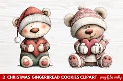 Christmas Gingerbread Cookies Clipart | Cute Holiday Cookie Product Image 1