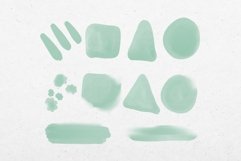 Fine Line Floral, Green Watercolour Clipart Product Image 2