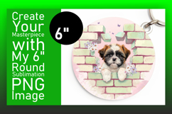 Lovely Round Design for Keychains , Cute Dog Product Image 1