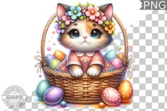Easter Cat Sublimation - Easter Clipart PNG Design Product Image 1