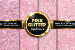 Pink Glitter Digital Papers - 04 variations Product Image 1