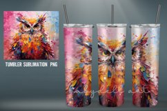 Owl Tumbler Wrap | Sublimation impasto painting tumbler Wrap Product Image 5