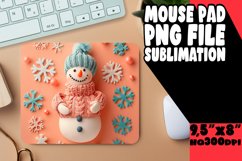 Cute Holiday Snowman 3D Mouse Pad Sublimation PNG Product Image 1