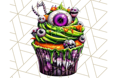 Halloween Cupcake PNG Clipart with Witch Hats and Ghosts Product Image 3