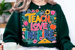 Teach Love Inspire Png, Teacher Png Product Image 1