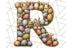 Easter Alphabet Clipart Set with Bunnies and Eggs Product Image 8