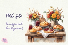 Window Pastries Wildflowers PNG Sublimation Baking Clipart Product Image 1