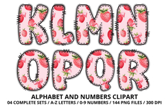 Coquette Strawberry Alphabet PNG Letters &amp; Numbers 300DPI Product Image 3