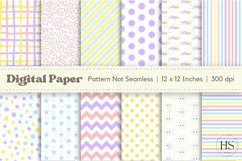 Baby Digital Paper, Rainbow Patterns, Baby Shower Pattern Product Image 1