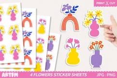 Flowers In Vases Sticker Sheets | House Plants Stickers Product Image 1
