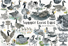 Summer Goose Lake Clipart Product Image 1