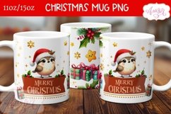 Merry Christmas mug wrap PNG, bird lover mug template png Product Image 1
