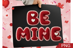 Be Mine Sublimation PNG 3D Crochet Style Valentine Product Image 1