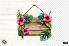 Summer Tropical Blank Signs Clipart Product Image 1